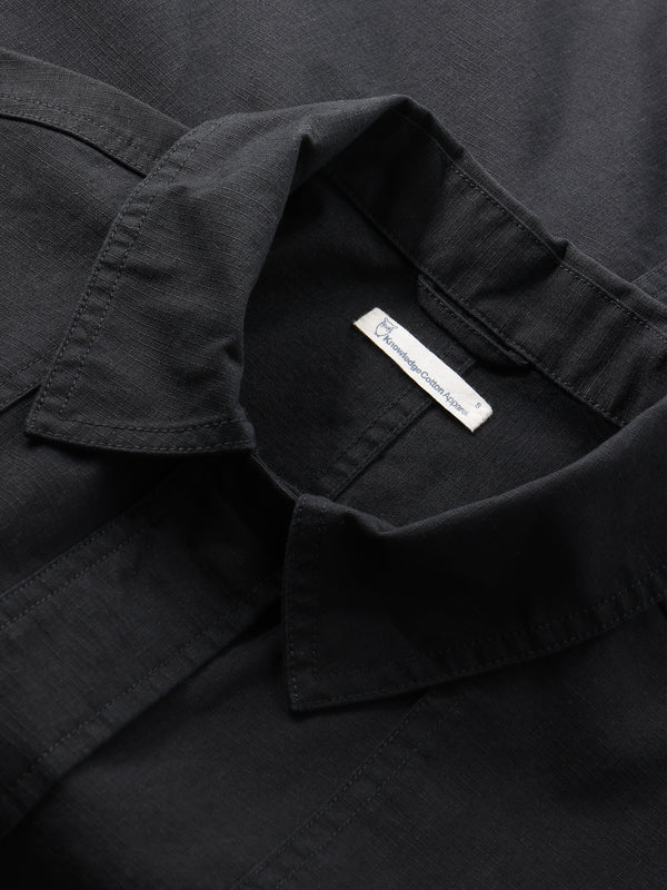 KnowledgeCotton Apparel - WMN Ripstop overshirt Jackets 1300 Black Jet